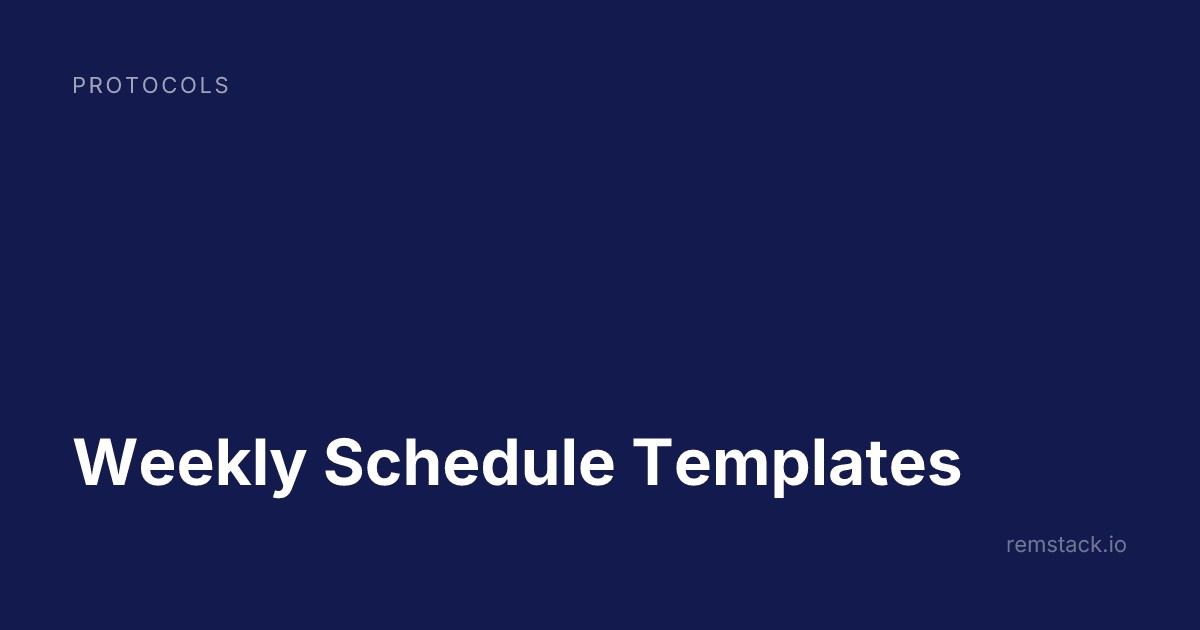 Weekly Schedule Templates
